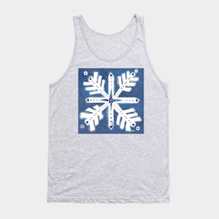 Cold Wintery Blue Snowflake Tank Top